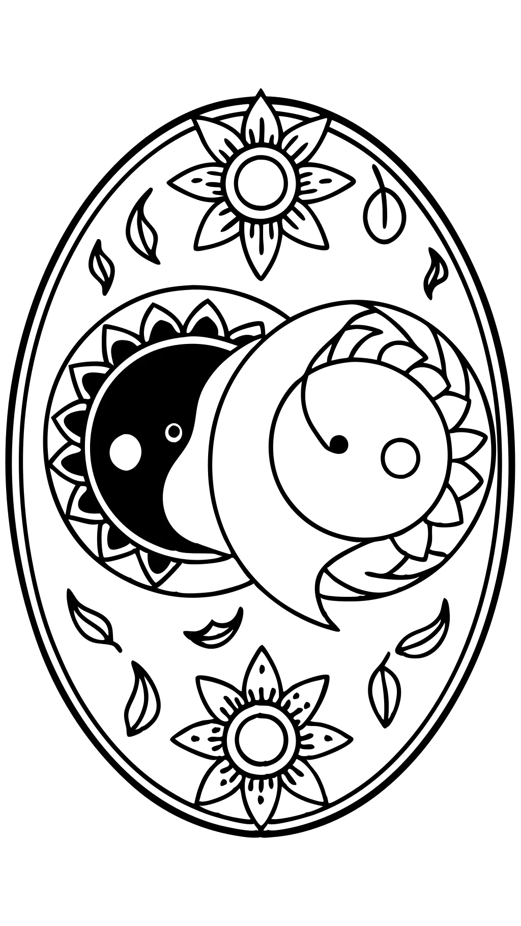 pages à colorier yin yang